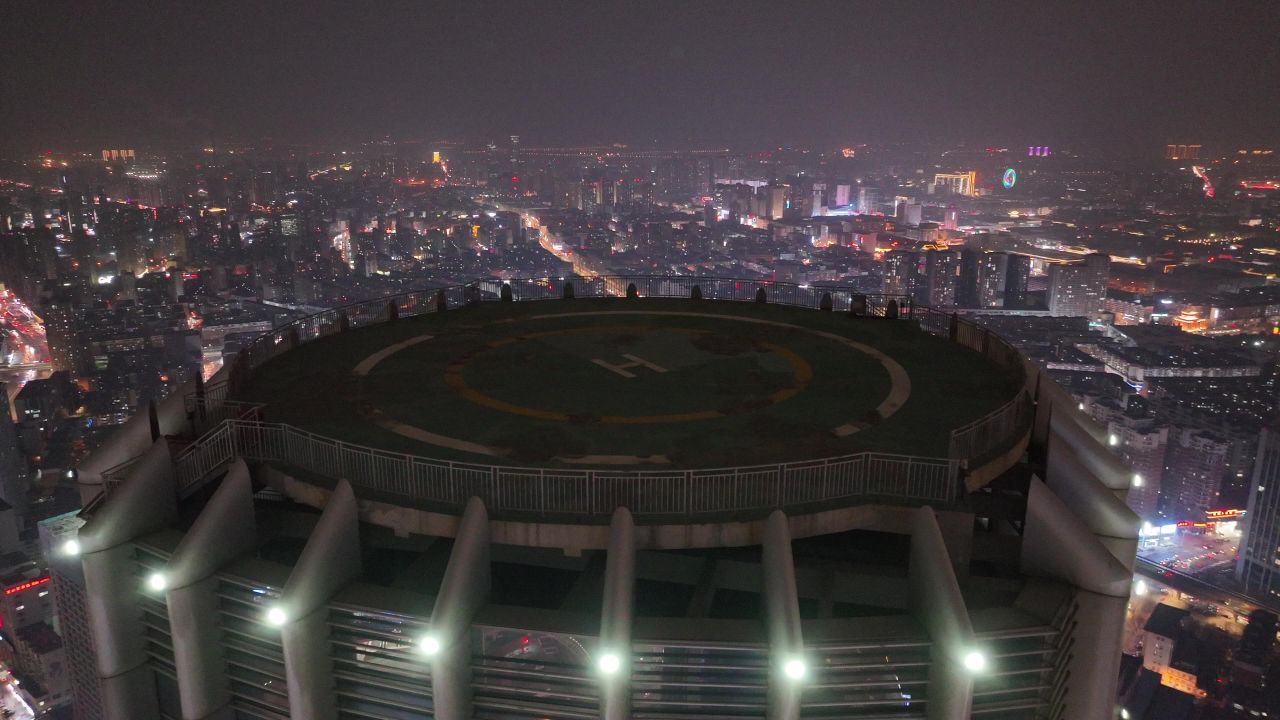 城市停机坪 城市夜景宣传 城市楼宇景观