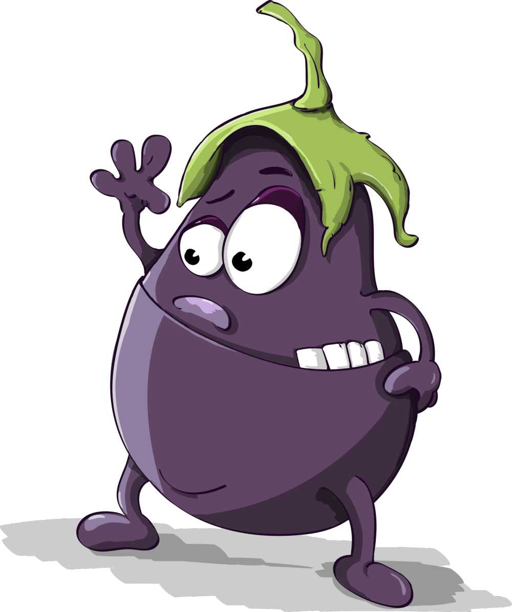 茄子紫色蔬菜眼睛卡通字符搞笑漫画