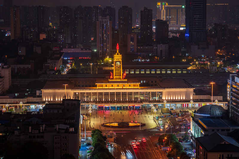 长沙火车站夜景