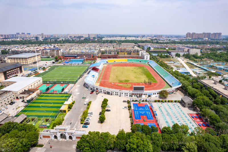 河南开封城市风光地标建筑旅游景区航拍图 