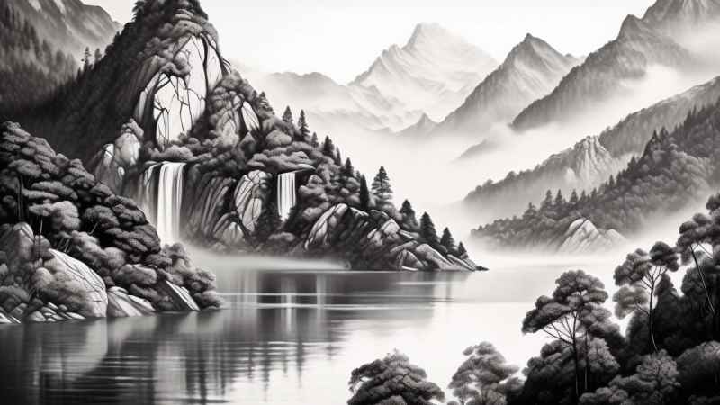 山水风景插画 53