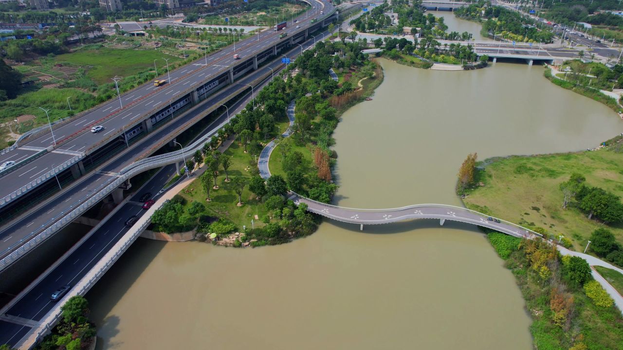 航拍福州马杭洲公园景观 5
