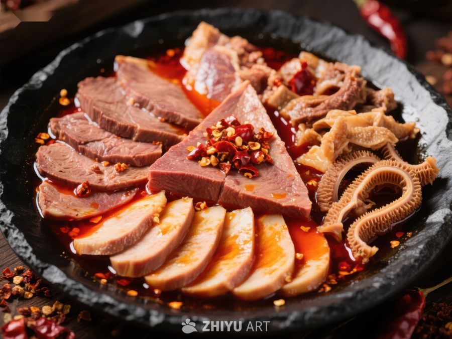 麻辣牛肉拼盘，鲜香四溢 650