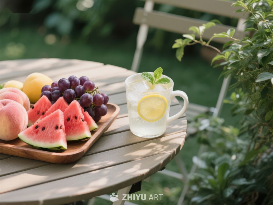 夏日户外水果与柠檬水 584