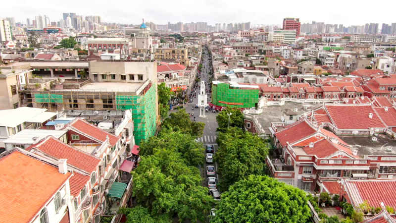 福建泉州城市风光航拍图 