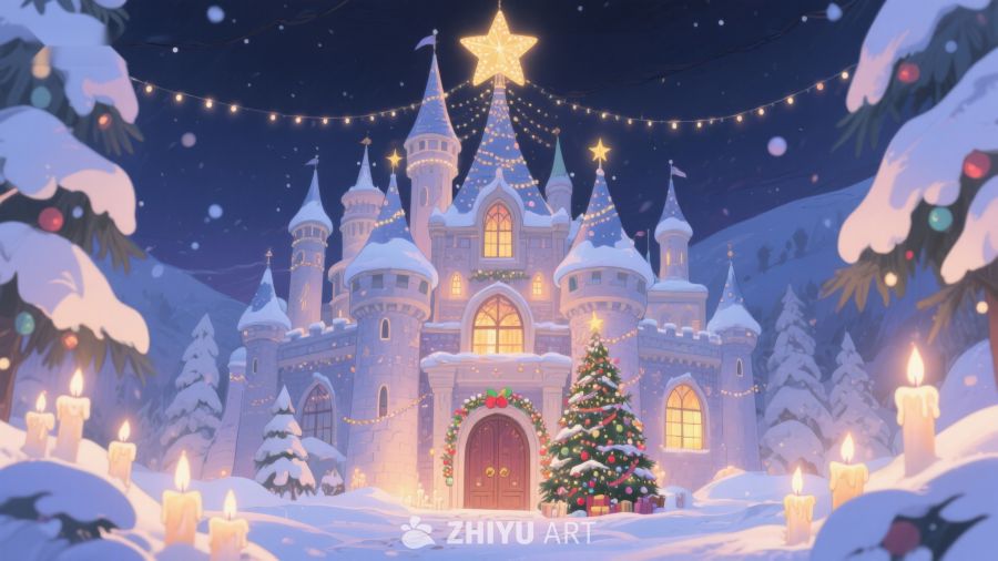 雪夜中的童话城堡 461