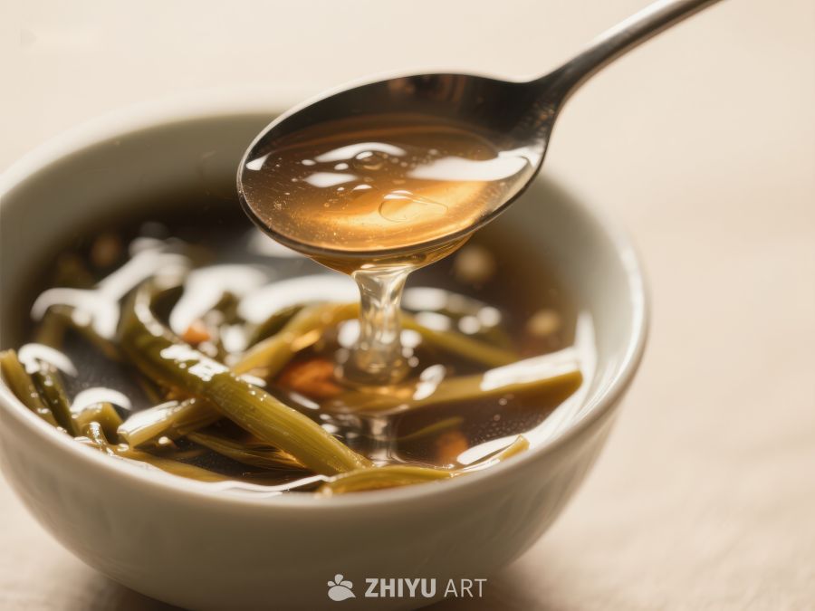 热汤盛于碗中，勺子舀起 1312