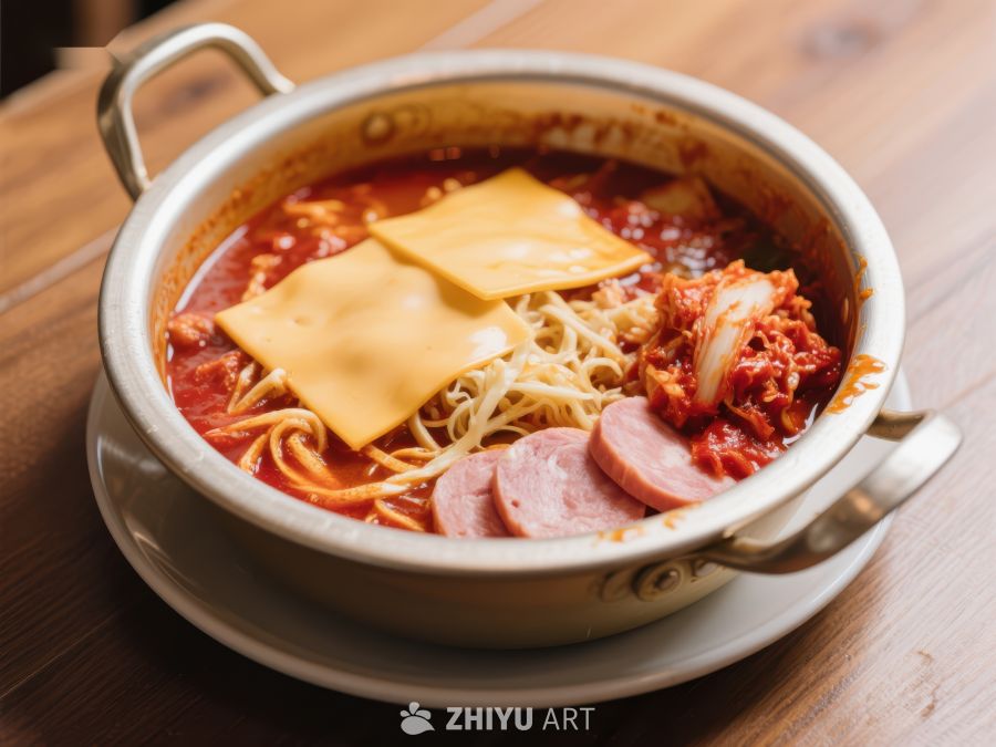 热辣泡面配奶酪火腿 481