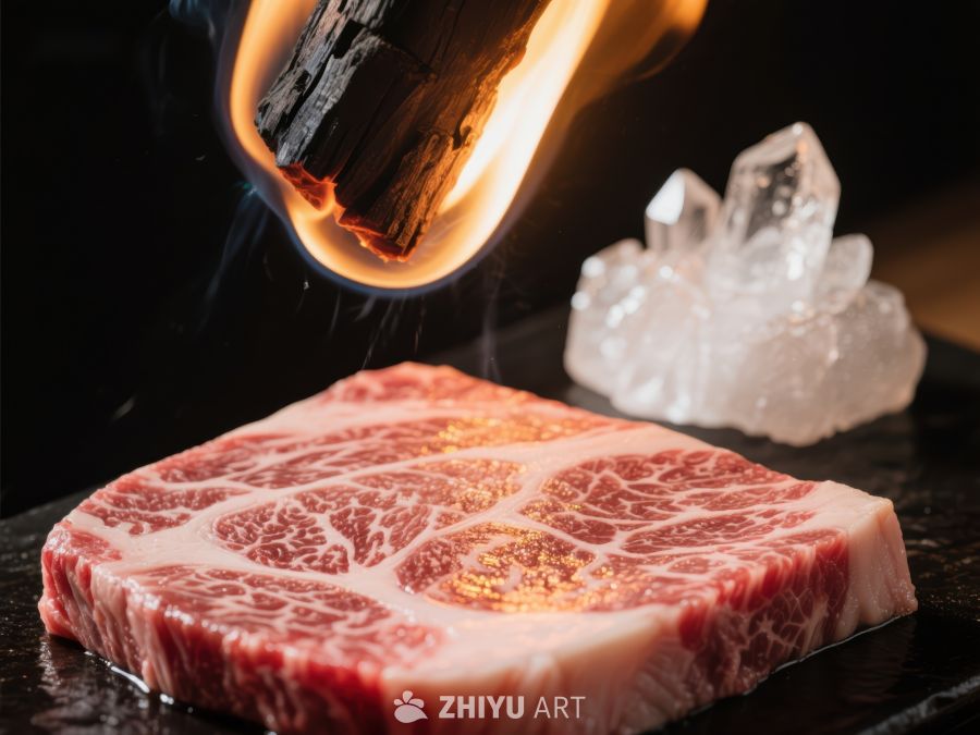 火焰炙烤的雪花牛肉 364