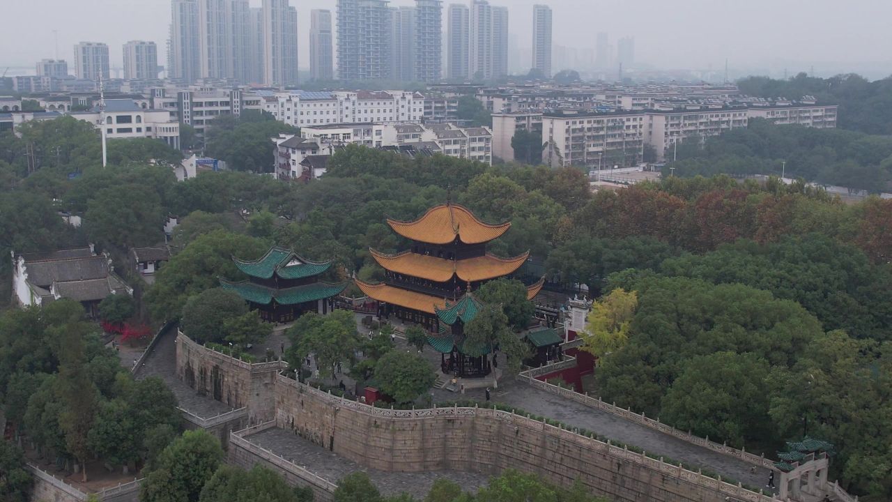 湖南岳阳楼景区航拍