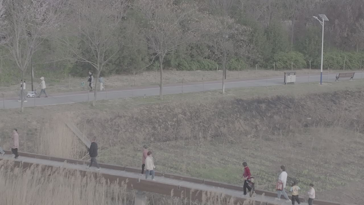 城市公园的悠闲时光