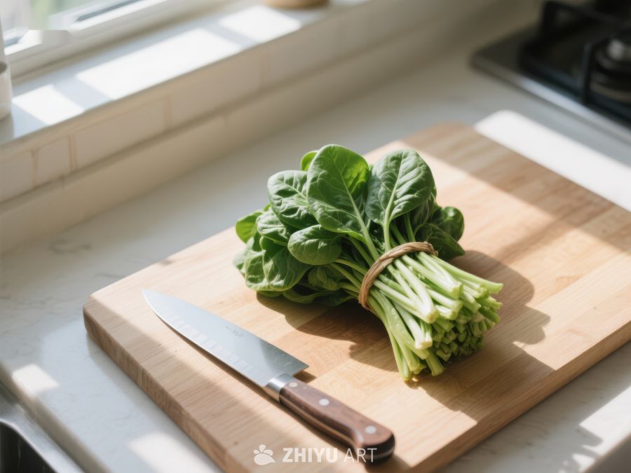 厨房窗边的青菜与刀具 64