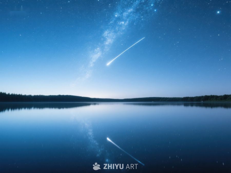 湖面夜空流星划过 27