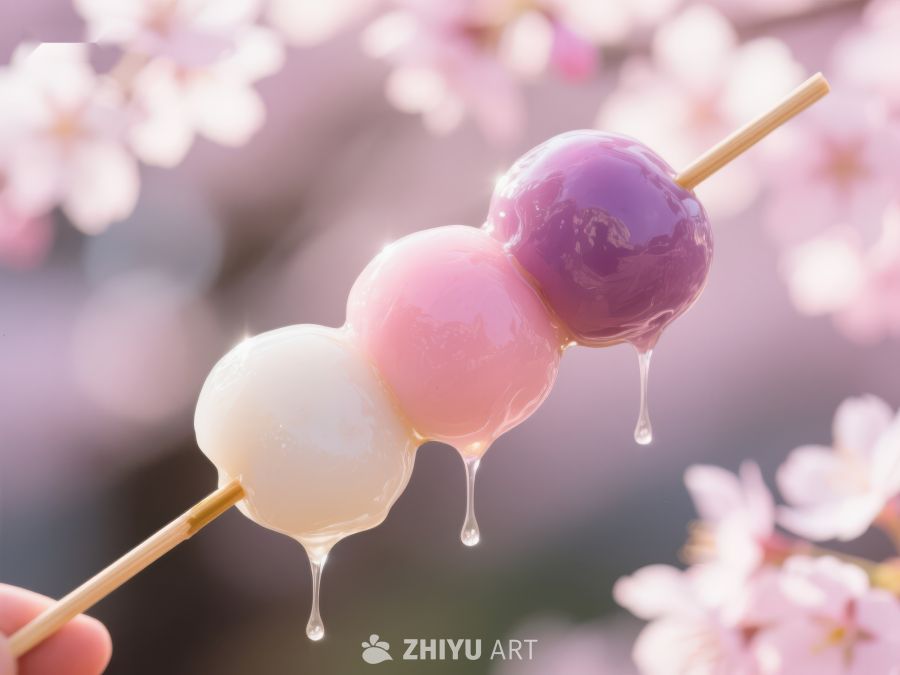 樱花树下三色团子特写 290