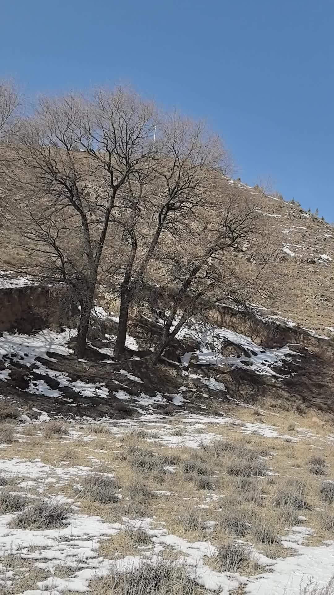 大西北冬季，黄土高坡，山川河流 13