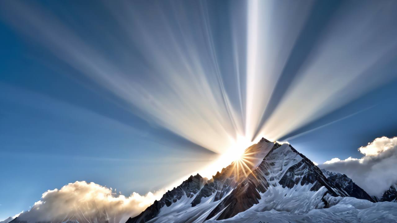 珠穆朗玛峰喜马拉雅山脉航拍日出日落云海延时 27