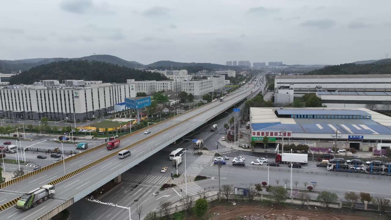 航拍武汉江夏区