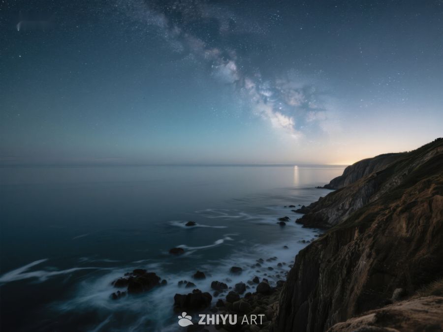夜空银河下的海岸风光 420