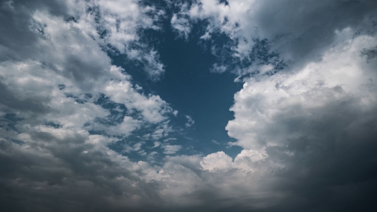 蓝天白云天空乌云天气象风云变幻