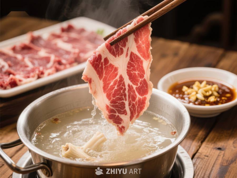 热气腾腾的火锅涮肉 524
