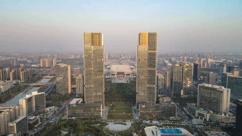 河南郑州城市风光航拍图 