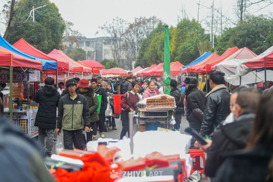 农村赶集 集市摆摊烟火气 2