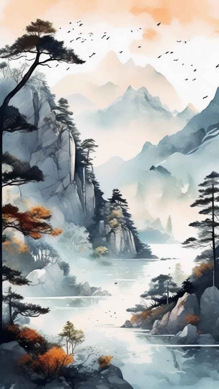 山水画国风背景 55