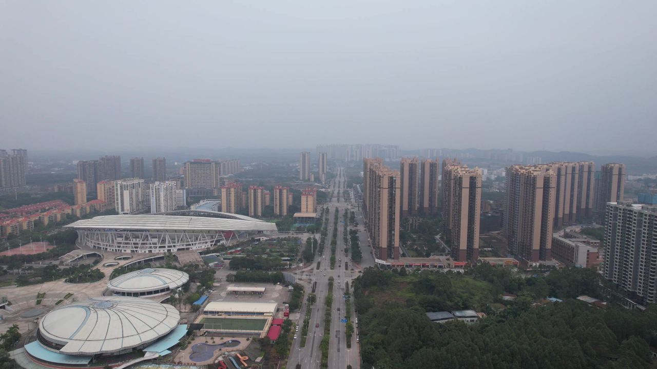 广西钦州城市大道交通航拍