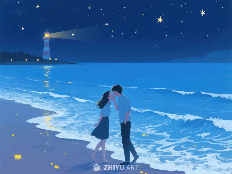 夜海边的浪漫邂逅 1018