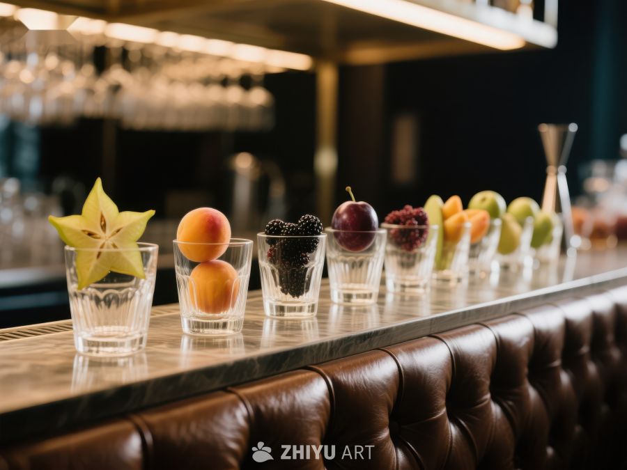 吧台上的水果与玻璃杯 3