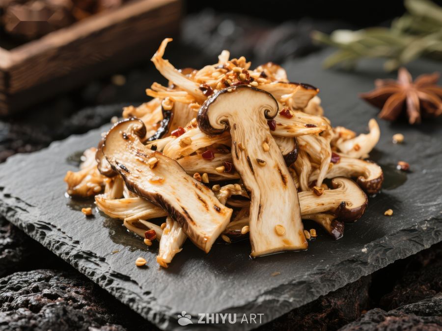 香煎松茸蘑菇美食 1543
