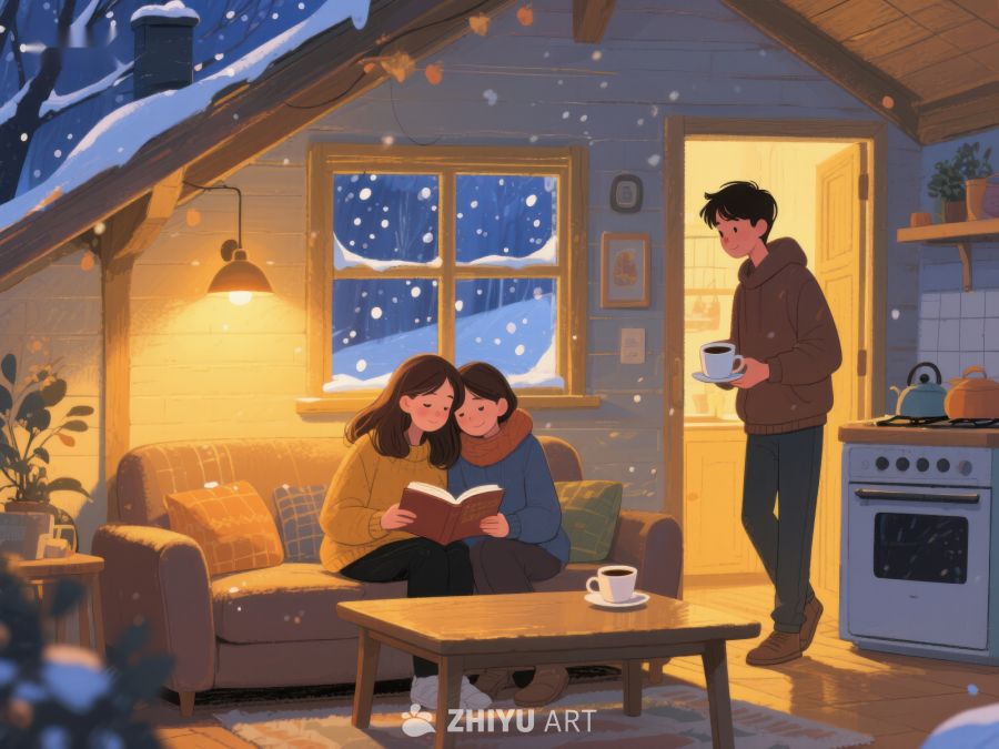 冬夜温馨小屋，家人共度时光 140