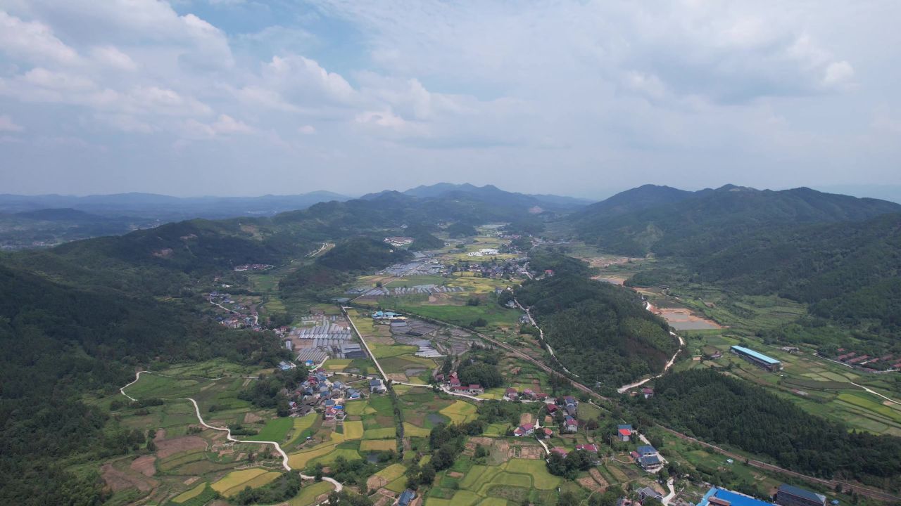 美丽乡村田园农业种植航拍 