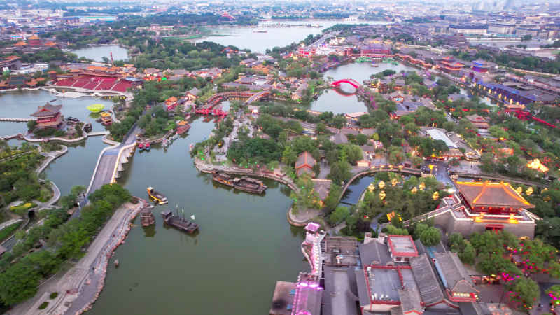 开封城市风光旅游景区航拍图 