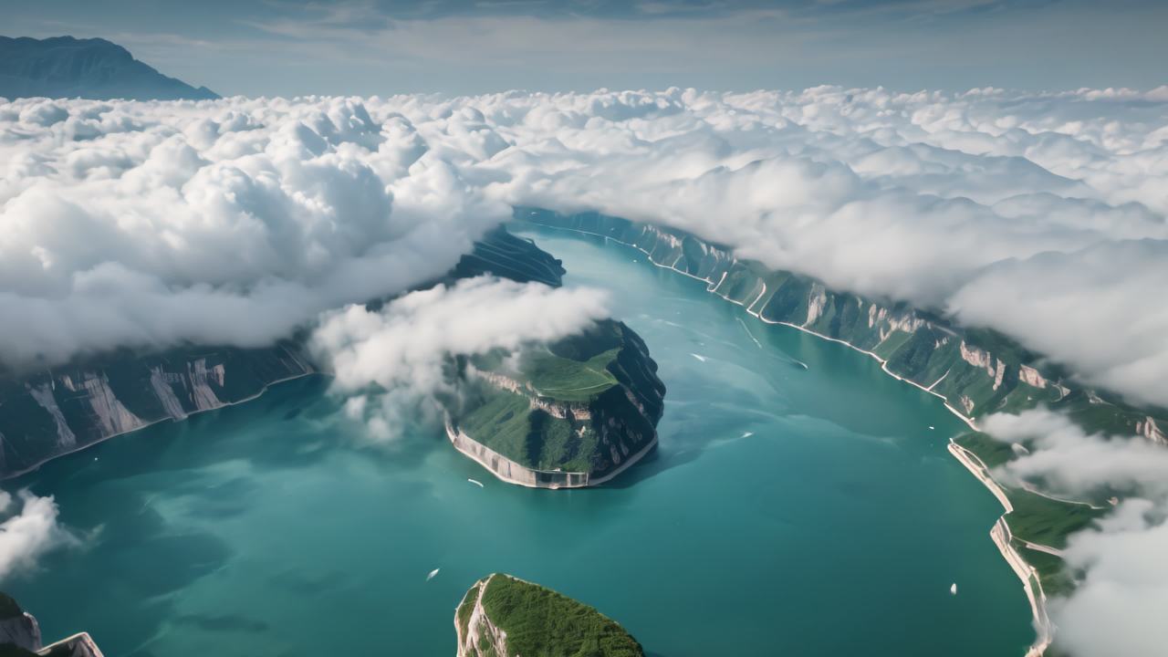 三峡大坝长江日出日落云海延时航拍 10