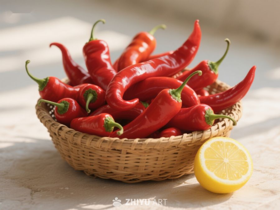 篮中红辣椒与柠檬 49