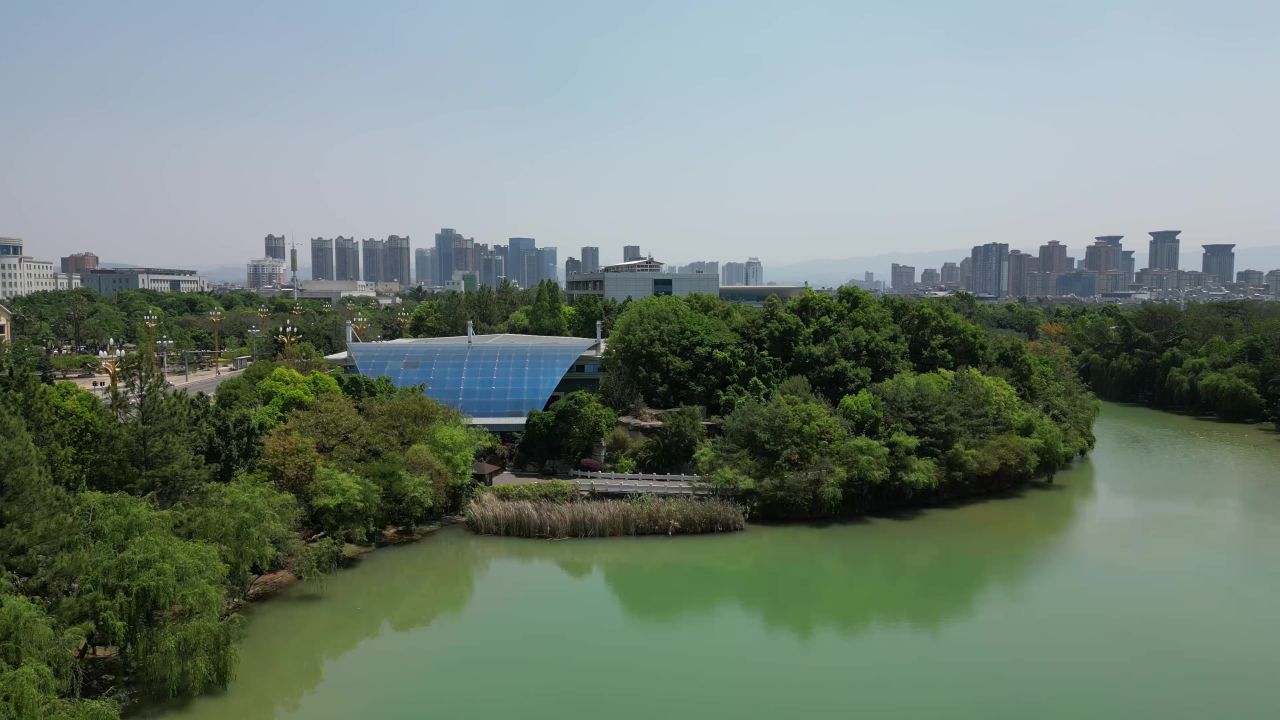 云南弥勒城市风光航拍 