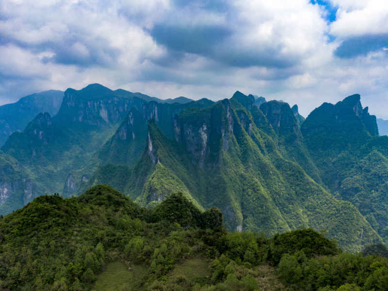 祖国壮丽山河湖南张家界山川地貌摄影图