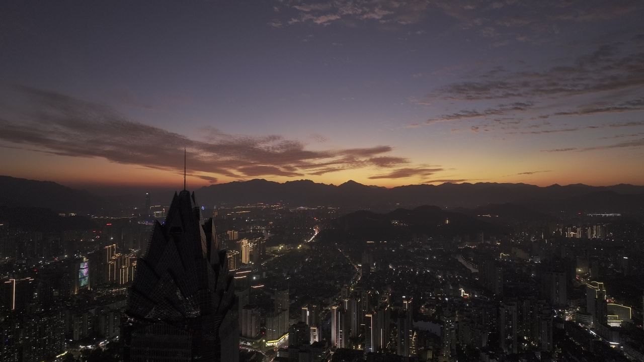 温州城市晚霞和夜景 20