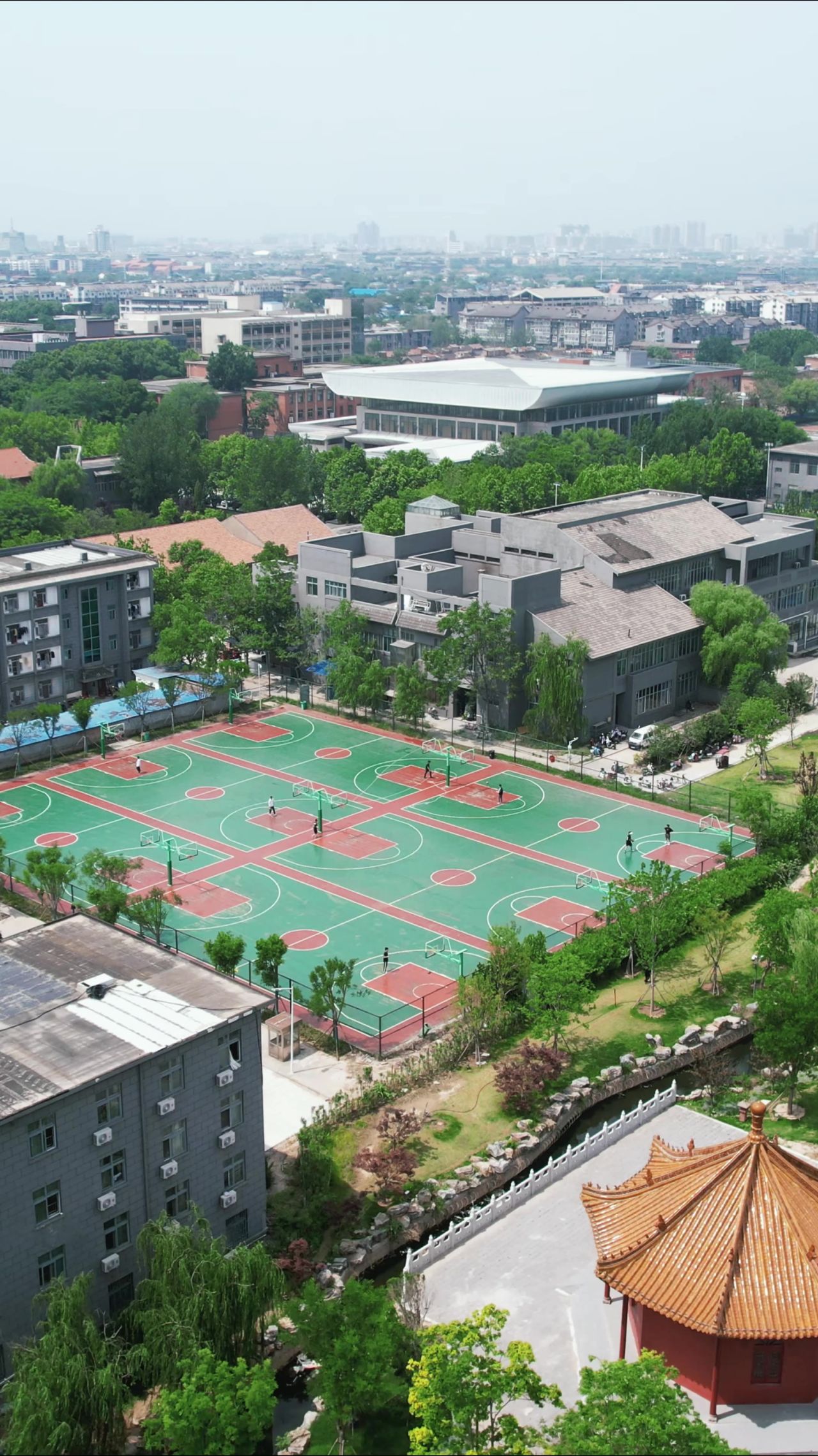 航拍开封城市风光旅游景区