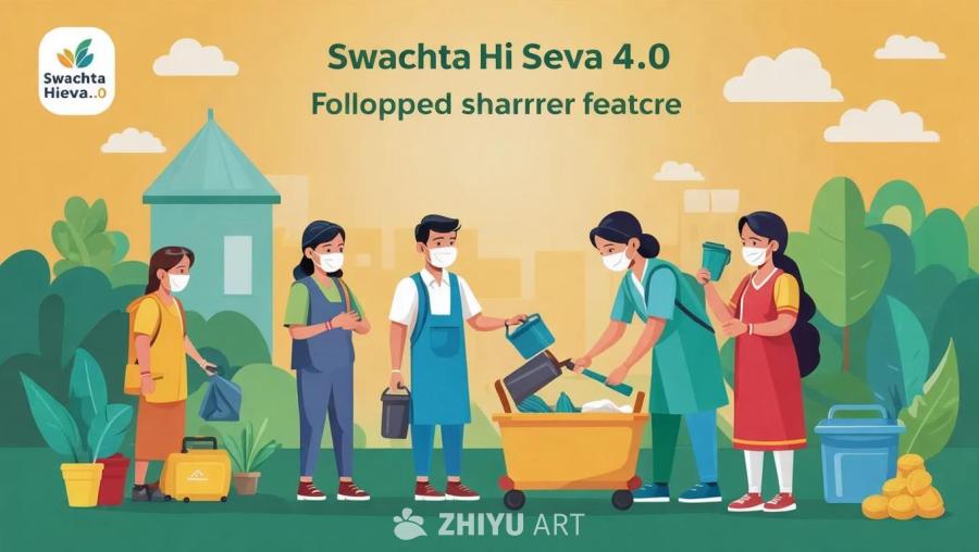 海报上方文字为“Swachhta Hi Seva 