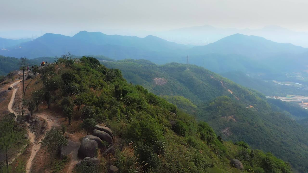 中山市五桂山白骨顶航拍 风光