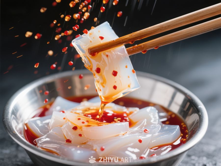 麻辣凉粉，筷子夹起瞬间 926