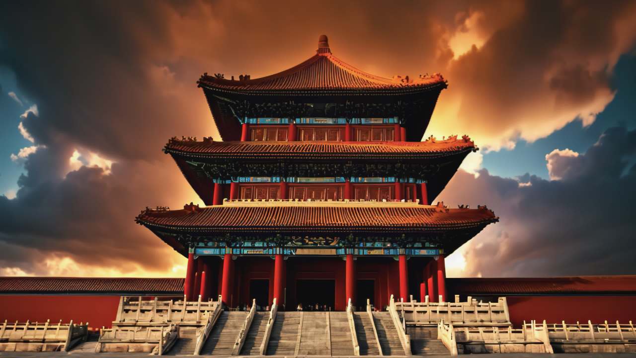 北京故宫博物院紫禁城皇城日出日落延时云海 8