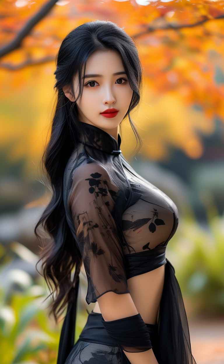 秋天美女户外摄影图 3