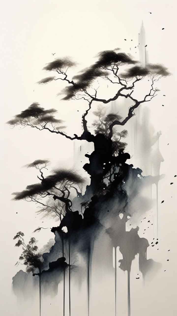 古风山水画唯美背景图 10