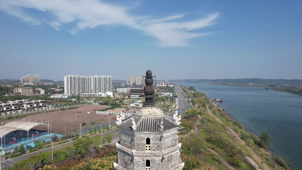 湖南 衡阳 来雁塔 地标 建筑 航拍