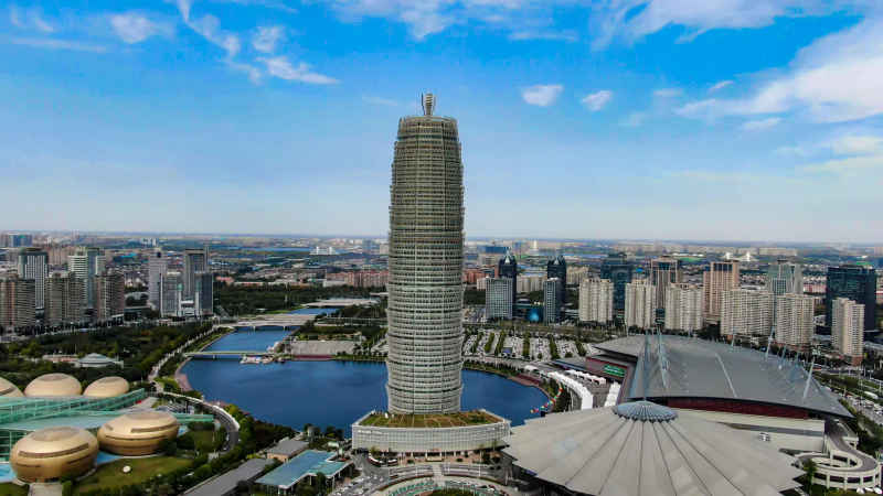河南郑州城市风光航拍摄影图