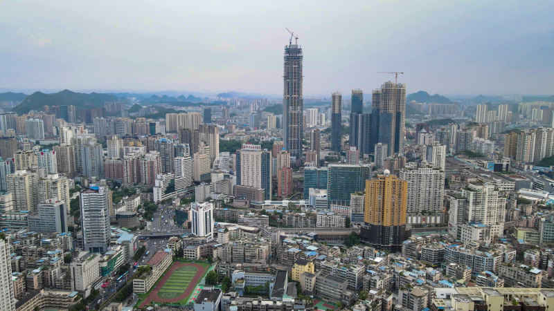 贵州贵阳城市建设航拍摄影图