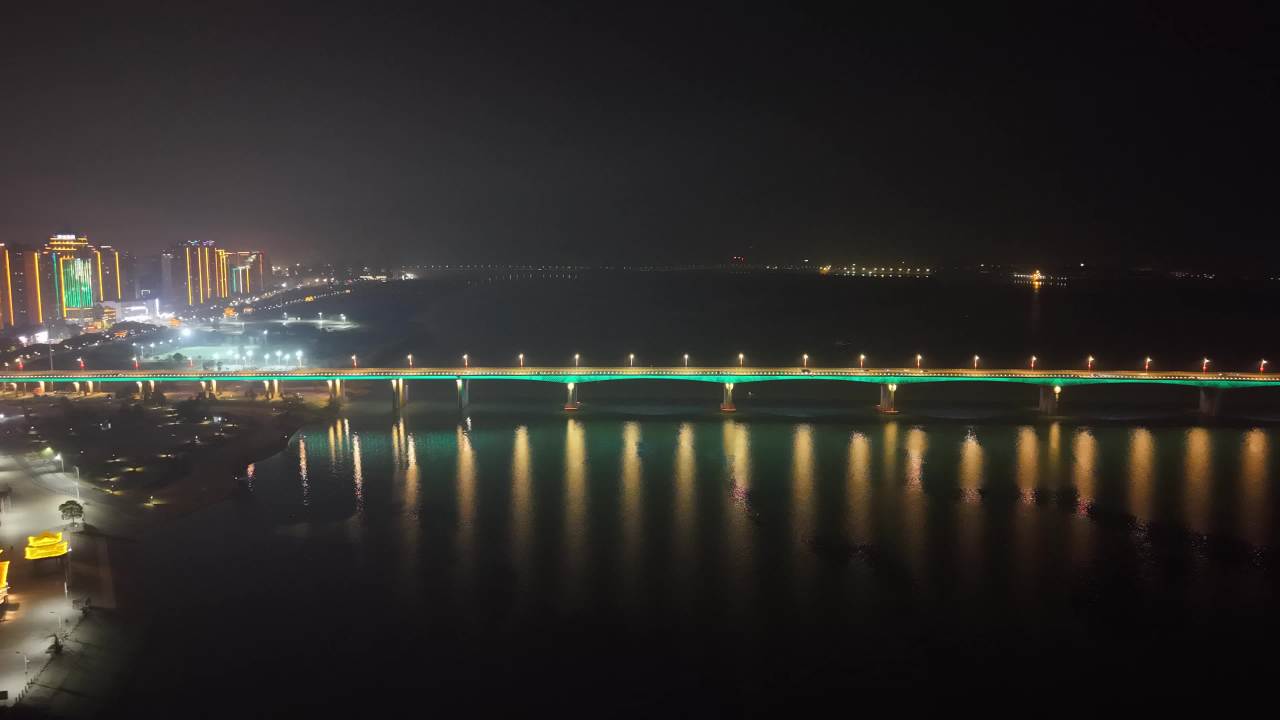 夜色中的霓虹桥